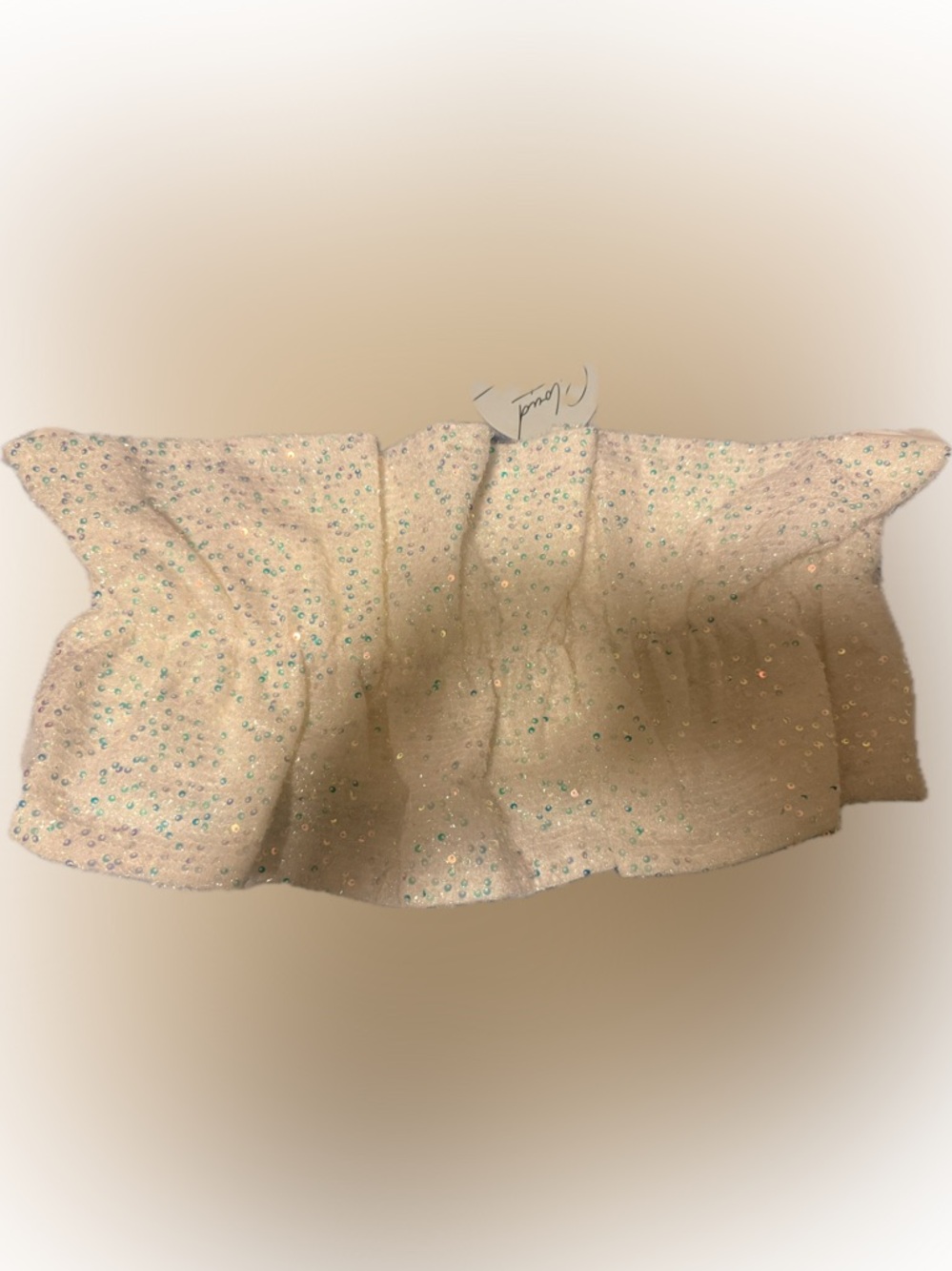 Cloud Ten Ivory Strapless Top with Sequin Detail